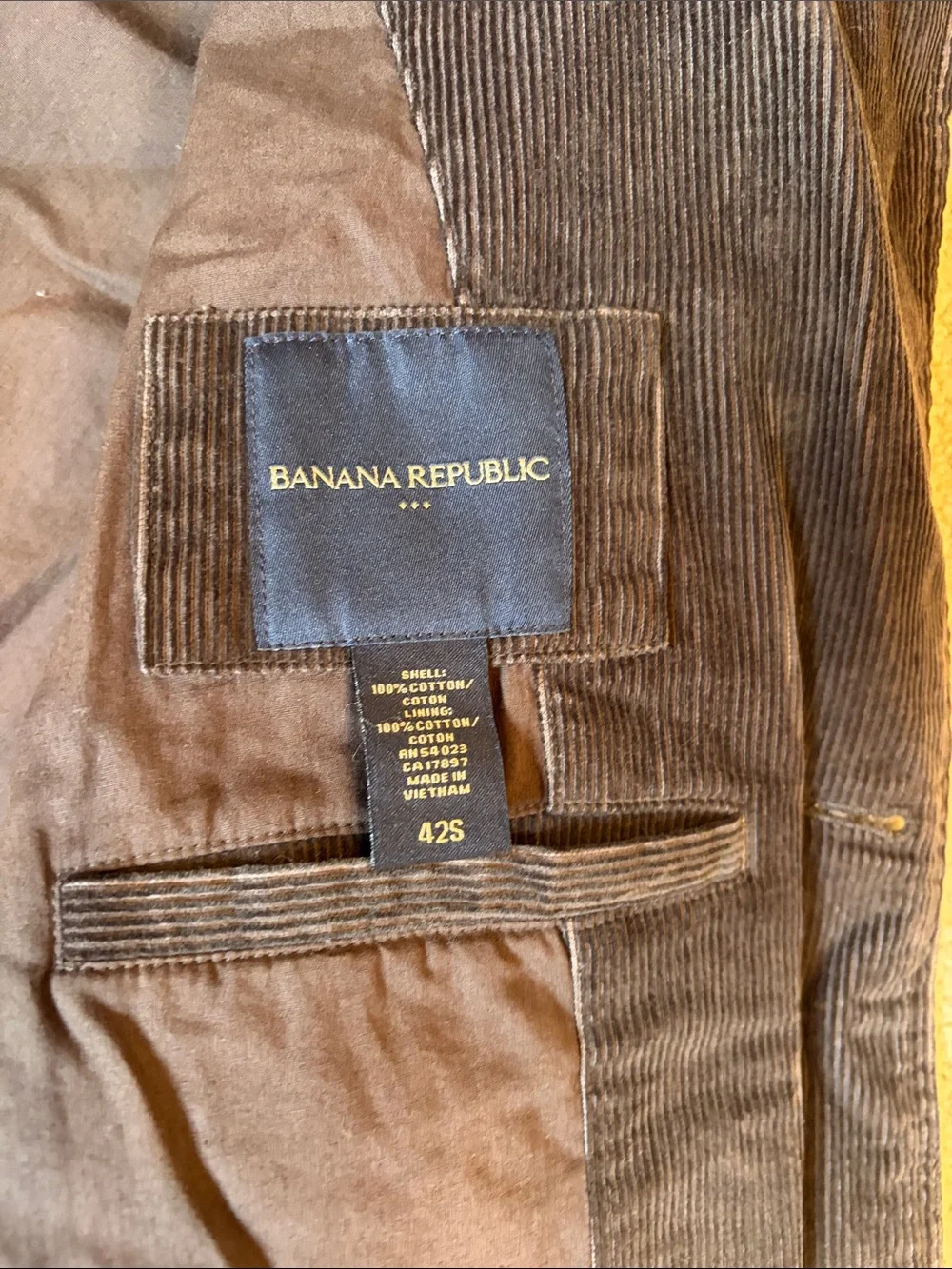 Banana Republic Dark Brown Corduroy Sport Coat